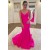 Long Fuchsia Mermaid Spaghetti Straps Prom Dresses 801091