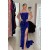 Sequin Royal Blue Long Prom Dresses 801101