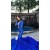 Mermaid Royal Blue Lace Long Prom Dresses with Long Sleeves 801174