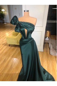 Mermaid Dark Green Beaded Long Prom Dresses 801178