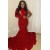 Mermaid Red Sequins Long Prom Dresses with One Sleeve 801198
