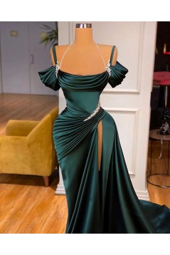 Mermaid Dark Green Long Prom Dresses 801201