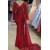 Mermaid Red Sequins Long Prom Dresses with Long Sleeves 801213
