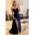 Navy Blue Sweetheart Long Prom Dresses with High Slit 801214