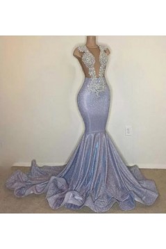 Mermaid Sparkle Lace Long Prom Dresses 801223