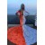 Mermaid Lace Orange White Long Prom Dresses 801234