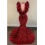 Mermaid Deep V Neck Red Sequins Long Prom Dresses 801238