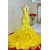 Long Yellow Mermaid V Neck Lace Prom Dresses 801239