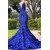 Mermaid Halter V Neck Lace Long Prom Dresses 801251