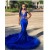 Mermaid Lace Royal Blue Long Prom Dresses 801311