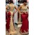 Mermaid Red Beaded Lace Long Prom Dresses 801335