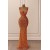 Mermaid Orange Spaghetti Straps Sequins Long Prom Dresses 801352