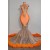 Mermaid Orange Halter Sleeveless Long Prom Dresses 801372