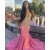 Long Pink Mermaid Beaded Prom Dresses 801392