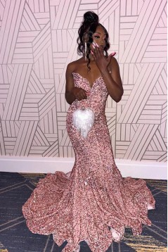 Mermaid Sparkle Sequins Long Prom Dresses 801404