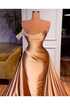 Mermaid Beaded One Shoulder Long Prom Dresses 801448