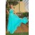 A-Line Long Blue Tulle Spaghetti Straps Prom Dresses 801452