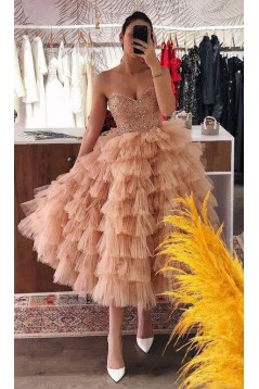 A-Line Beaded Tulle Princess Prom Dresses 801455