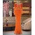 Mermaid Beaded Long Sleeves Orange Prom Dresses 801494