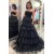 A-Line Strapless Long Black Prom Dresses 801516