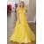 A-Line Long Yellow Prom Dresses 801534