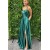 A-Line Long Green Spaghetti Straps Prom Dresses 801544