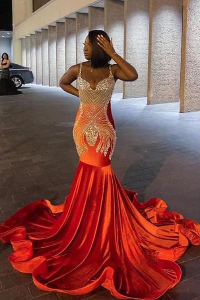 Mermaid Beaded Long Prom Dresses 801567
