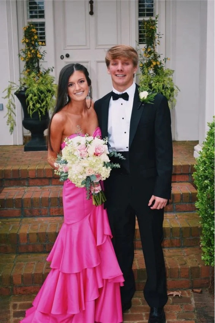Long Pink Sweetheart Prom Dresses 801582