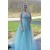 A-Line V Neck Tulle Spaghetti Straps Prom Dresses 801586