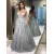 A-Line V Neck Lace Long Prom Dresses Formal Evening Gowns 901023