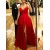 Long Red Satin Prom Dresses Formal Evening Gowns 901027