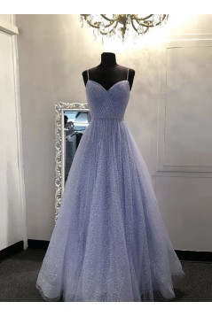 A-Line Sparkle Tulle Long Prom Dresses Formal Evening Gowns 901044