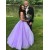 A-Line Lavender Tulle Long Beaded Prom Dresses Formal Evening Gowns 901061