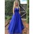 A-Line Long Blue Prom Dresses Formal Evening Gowns 901119