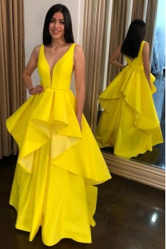 Long Yellow Prom Dress Formal Evening Gowns 901147
