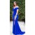 Long Blue Mermaid Off-the-Shoulder Prom Dress Formal Evening Gowns 901178