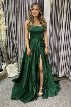 A-Line Long Green Prom Dress Formal Evening Gowns 901189