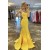 Long Yellow Mermaid Prom Dress Formal Evening Gowns 901190