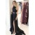Long Black Two Pieces Prom Dress Formal Evening Gowns 901192