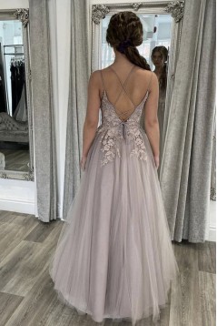 A-Line Lace and Tulle Prom Dress Formal Evening Gowns 901196