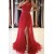 Long Red One Shoulder Lace and Tulle Prom Dress Formal Evening Gowns 901206