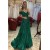 Long Green Sequin Off-the-Shoulder Prom Dress Formal Evening Gowns 901208