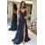Long Black Sequin Tulle Prom Dress Formal Evening Gowns 901239
