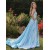 Long Blue Satin Prom Dress Formal Evening Gowns 901265