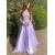 A-Line Lavender Lace and Tulle Prom Dress Formal Evening Gowns 901270