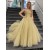 A-Line Strapless Sparkle Tulle Long Prom Dress Formal Evening Gowns 901271