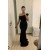 Long Black Mermaid One Shoulder Prom Dress Formal Evening Gowns 901302