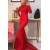Long Red Mermaid Lace Long Sleeves Prom Dress Formal Evening Gowns 901304