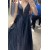 A-Line Long Navy Blue Sparkle Prom Dress Formal Evening Gowns 901322