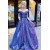 Long Blue Sparkly Off the Shoulder Prom Dress Formal Evening Gowns 901334